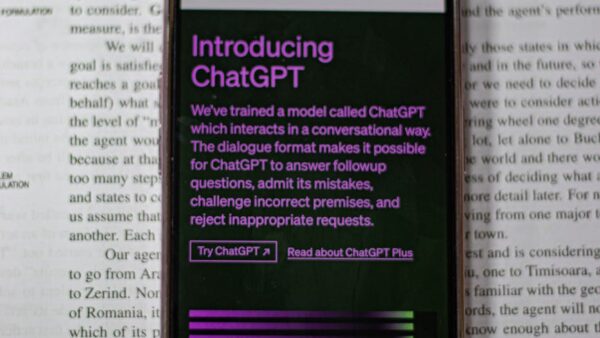 chatgpt webpage open on iphone