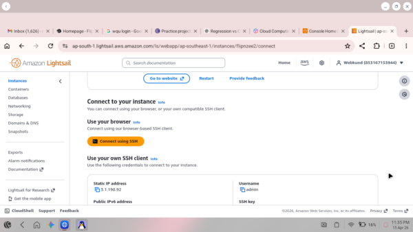 aws lightsail ssh