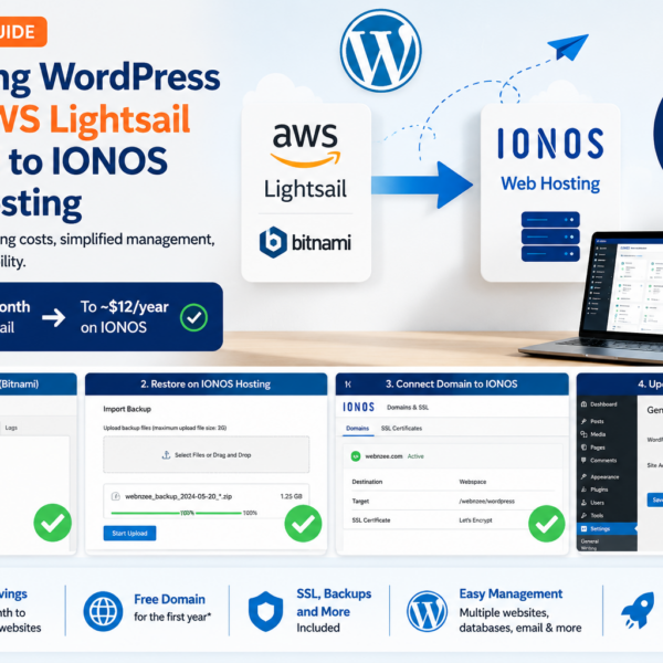 migrating wordpress site from aws lightsail to ionos